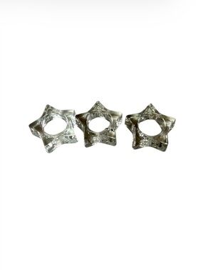 Vintage Clear Glass Star Shaped Votive Candle Holders
